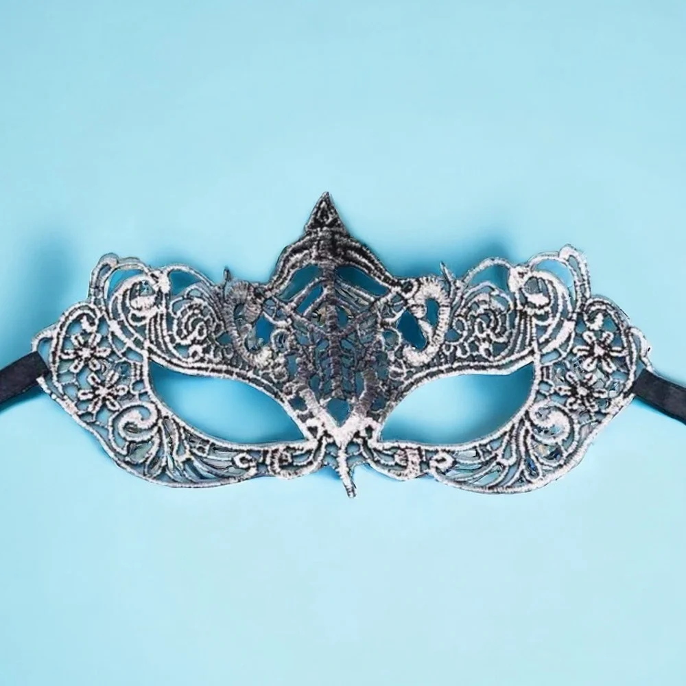 Enchanting Silver Lace Masquerade Mask - Perfect for Mystical Events! Brand New